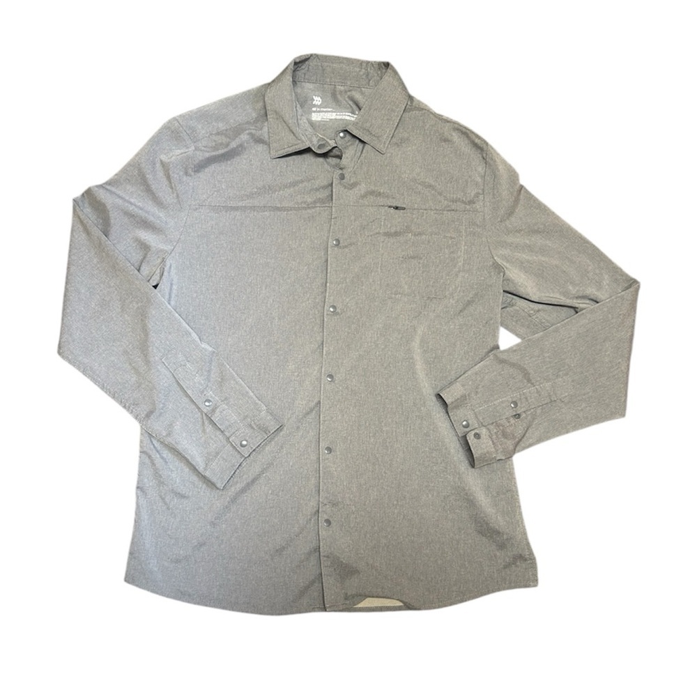 All in Motion Gray Snap Closure Button Up Shirt